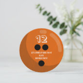 ボウリングボール |子供の誕生日パーティー |オレンジ 招待状 (スタンド正面)