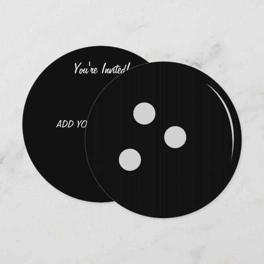 ボウリングボール 招待状 (正面/裏面)