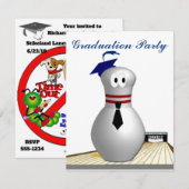 ボウリング卒業パーティー 招待状 (正面/裏面)