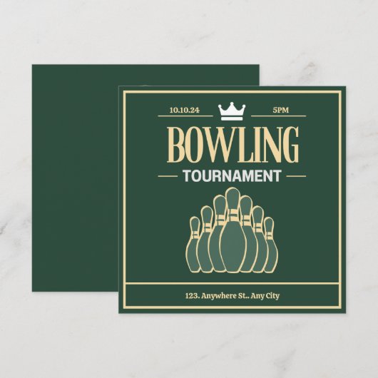 ボウリング大会 招待状 (正面/裏面)