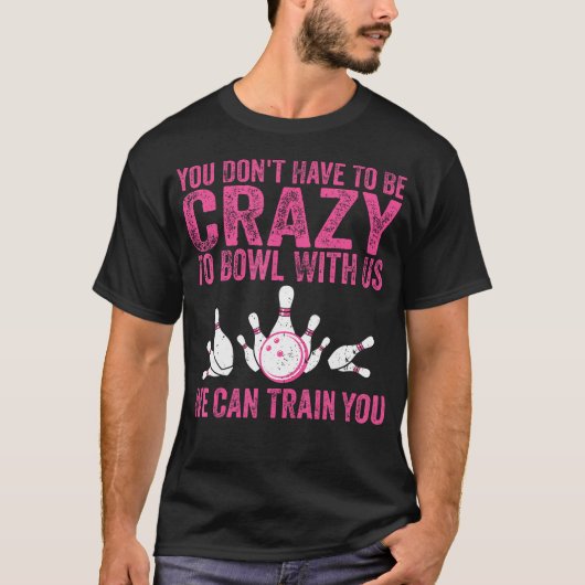 ボウリング好きな子供たちの楽しいデザイン Tシャツ (正面)