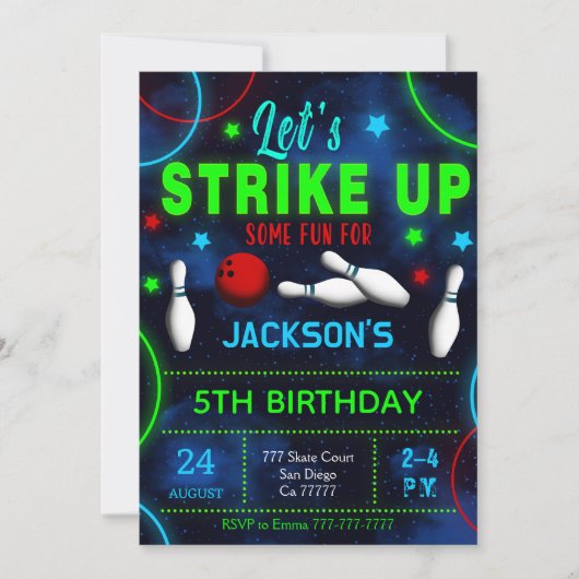 ボウリング招待状 招待状 (正面)