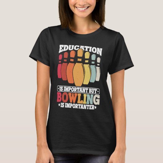 ボウリング教育ボウラー全ストライクボウリングチームボウリング Tシャツ (正面)