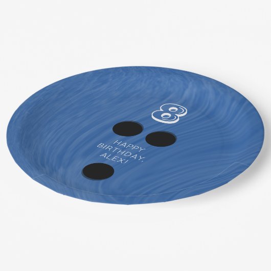 ボウリング渦巻形のボール |色、年齢、名前の選択 ペーパープレート (アングル)