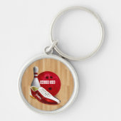 ボウリング用ボールシュー及び名前をカスタムする キーホルダー (正面)