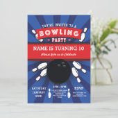 ボウリング誕生日パーティーテンピンラッキーストライク招待状 招待状 (スタンド正面)