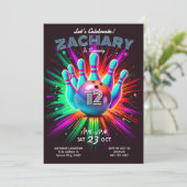 ボウリング誕生日パーティー招待状 招待状 (スタンド正面)