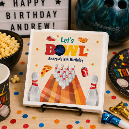ボウリング誕生日パーティー用のナプキン Let's Bowl スタンダードランチョンナプキン
