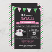 ボウリング誕生日招待状 1歳の誕生日パーティー 招待状 (正面/裏面)