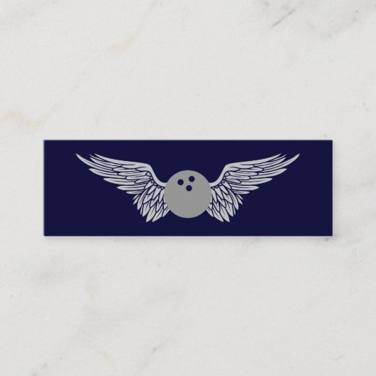 ボウリング飛んでいるボール スキニー名刺 (正面)