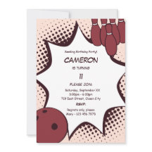 ボウリング11歳誕生日パーティー招待状