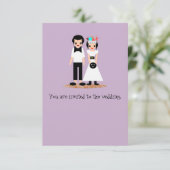 ボウリング ウェディングの花嫁と新郎 招待状 (スタンド正面)