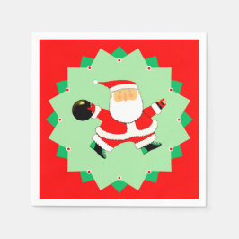 ボウリング クリスマス ホリデーパーティー スタンダードカクテルナプキン
