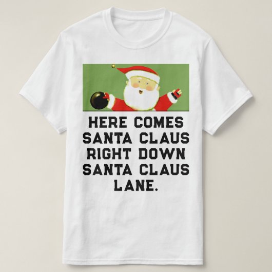 ボウリング クリスマス Tシャツ (デザイン正面)