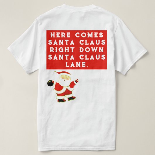 ボウリング クリスマス Tシャツ (デザイン裏面)