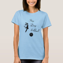 ボウリング ストップ ドロップ アンド ボウル 女性用ボウリングTシャツ