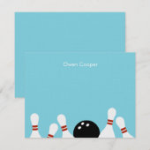 ボウリング・ファン・サンクスカード（ターコイズ） ノートカード (正面/裏面)