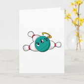 ボウリング ボウリングボール ボウリングピン カード (黄色い花)