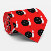 ボウリンボールとピンパターン(の模様が)あるタイ ネクタイ (ロール)