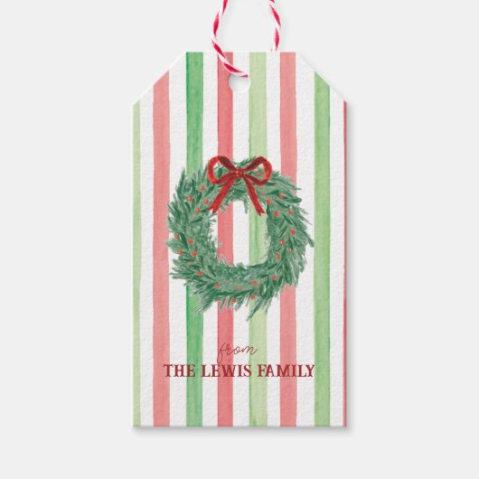 ボウリースクリスマスプレゼントラベル ギフトタグ (正面)