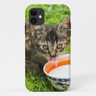 ボウルから飲むかわいい子猫 iPhone 11 ケース