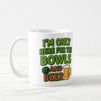 ボウルとビール目当て - 楽しいマグカップ コーヒーマグカップ