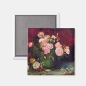 ボウルと牡丹&バラバンゴッホファインアート マグネット (正面/裏面)