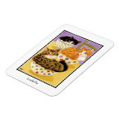 ボウルに入ったかわいい猫たち名前をカスタムする磁石 マグネット (左側)