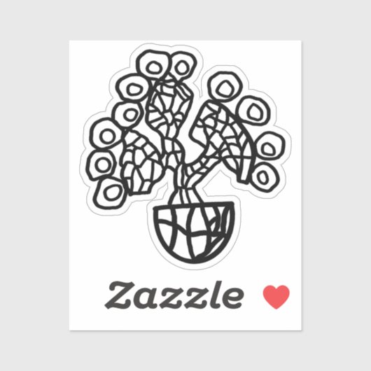 ボウルに入ったサボテン シール (シート)