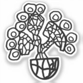 ボウルに入ったサボテン シール (正面)