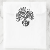 ボウルに入ったサボテン ラウンドシール (バッグ)