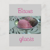 ボウルに入れたアイスクリーム ポストカード (正面)
