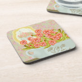 ボウルに入れたパンジー コースター (左側)