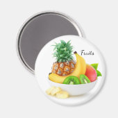 ボウルに入れた熱帯果実 マグネット (正面/裏面)