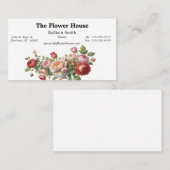 ボウルのバラフローリスト花デザイナー栽培者 名刺 (正面/裏面)