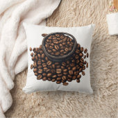 ボウルの中のコーヒー豆 クッション (ブランケット)