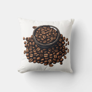 ボウルの中のコーヒー豆 クッション