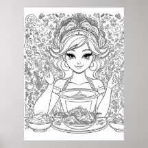 ボウルを持つ美しい少女