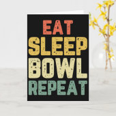 ボウルを食べ 睡眠を繰り返す ボウリング ボウラー ビンテージ カード (黄色い花)