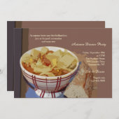 ボウルオブシチューディナーパーティの招待状 招待状 (正面/裏面)