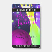 ボウルグローボーリング誕生日パーティーライトVIPパス バッジ (裏面)