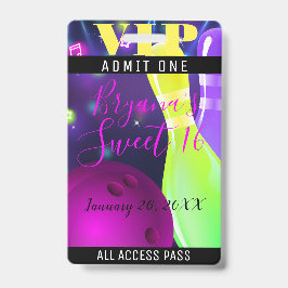 ボウルグローボーリング誕生日パーティーライトVIPパス バッジ