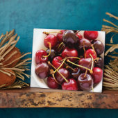 ボウル一杯のさくらんぼ フォトプラーク (側面)