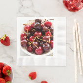 ボウル一杯のさくらんぼ 縁ありランチョンナプキン (インサイチュ)