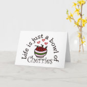 ボウル1杯のさくらんぼ カード (黄色い花)