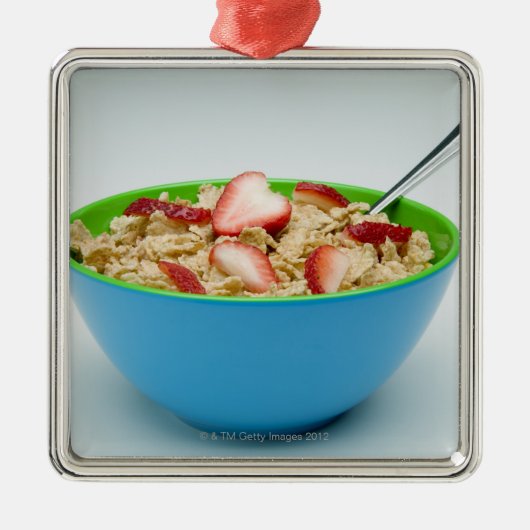 ボウル1杯のシリアル メタルオーナメント (正面)