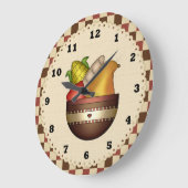 ボウル1杯のフルーツキッチン時計 ラージ壁時計 (傾斜)