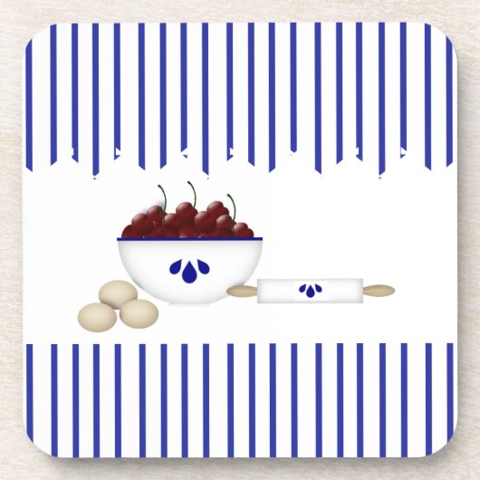 ボウル・オブ・さくらんぼ・コルク・コースター コースター (正面)