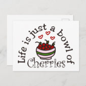 ボウル・オブ・さくらんぼ ポストカード (正面/裏面)