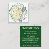 ボウル・オブ・クラムチャウダーダイナーシーフードレストラン スクエア名刺 (正面/裏面)